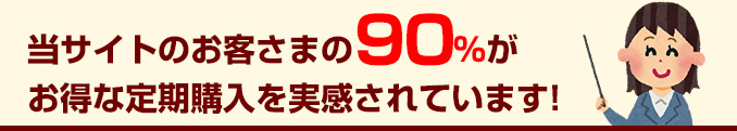 当サイトのお客様の90％がお得な定期購入を実感されています